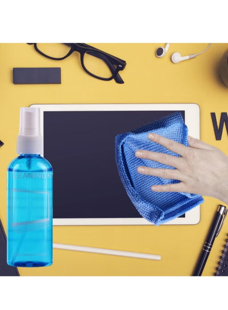 طقم تنظيف شاشة LCD مع قطعة قماش من الألياف الدقيقة وفرشاة ناعمة ومحلول تنظيف - لعدسات الكاميرا والكمبيوتر المحمول والمنظار والتلفزيون والشاشة والجهاز اللوحي والإلكترونيات - منظف مضاد للكهرباء الساكنة خالٍ من الخطوط - Image 2