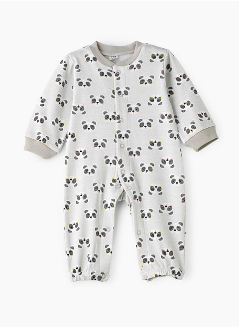 Baby Boy Grey Panda Onesie