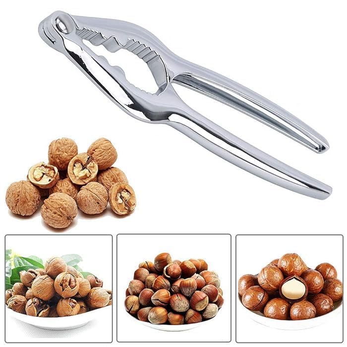 Bridge2shopping Heavy Duty Stainless Steel Nut Cracker, Manual Walnut Opener Tool, Silver - Image 3