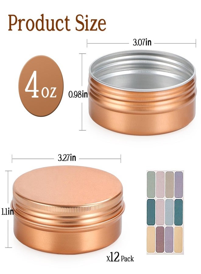 LIYAR 12 Pack 4oz Tins with Lids, Round Salve Tins 4 oz Tin, Empty Salve Containers Aluminum Tin Cans for Candles, Salves, Spices, Gifts & More, Durable, Lightweight & Recyclable Storage Jars - Image 2