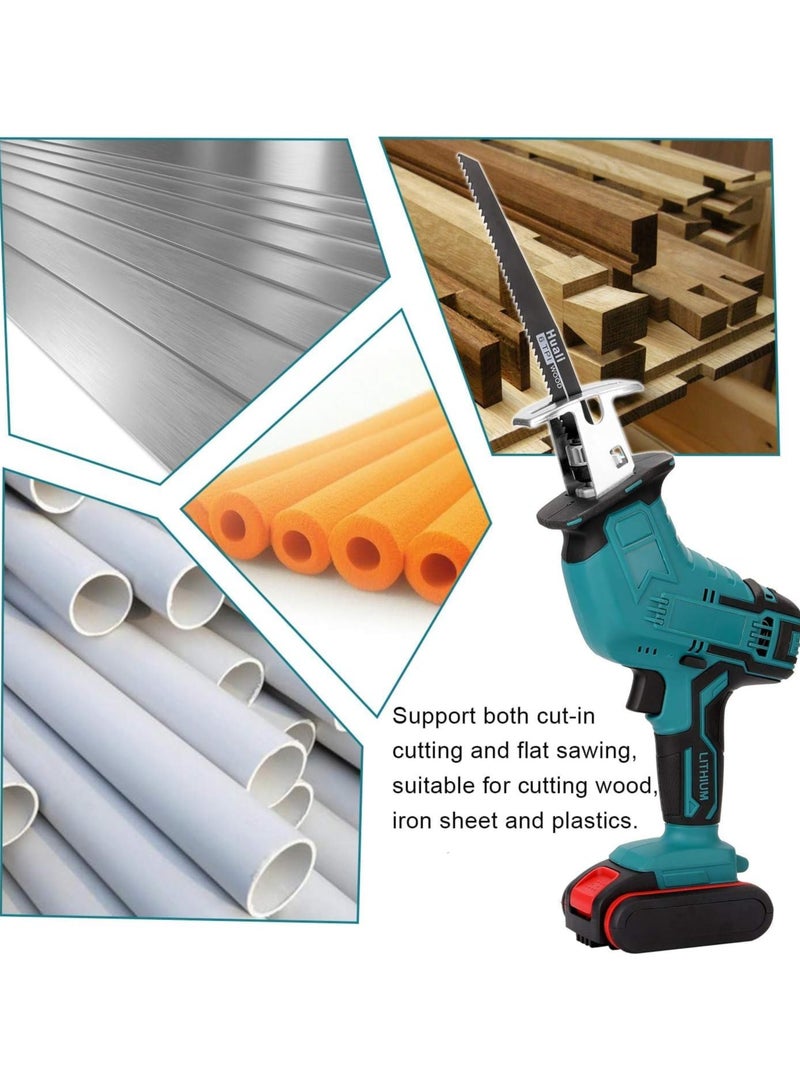 AROAQ Universal 21V Power Tools Cordless Reciprocating Saw Combo Kit with 2pcs Batteries and One Charger, 4 Saw Blades for Wood/Metal/PVC Pipe Cutting - Image 3