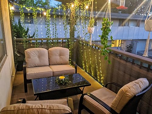Honche 300Led Fairy Curtain String Lights 10x10ft with Remote Window Lights for Bedroom Wedding Party Festive Season Propose Christmas Decoration(Warm White) - Image 4