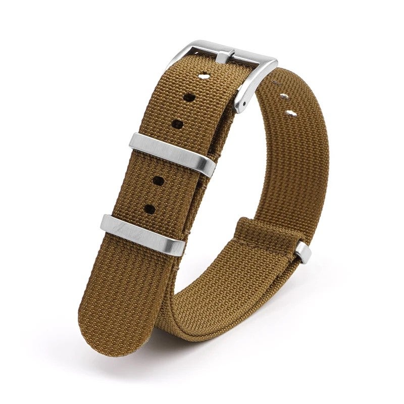 Bluejw 18mm 20mm 22mm 24mm Single Pass Bond Braided Ribbed Nylon Watch Strap – Replaceable Canvas Smart Watch Band for Apple Watch & Other Wristwatches - Image 1