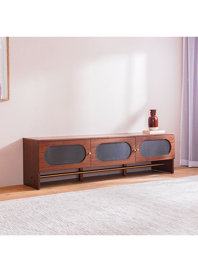DANUBE HOME Azeron TV Unit For Up To 75 Inches TV Entertainment Modern Design Wall Unit Furniture Wooden TV Stand for Living Room TV Unit Rack L 180x44x50 cm  Brown  - Image 2