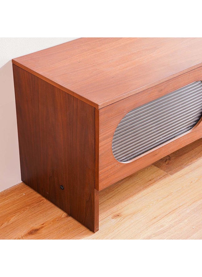 DANUBE HOME Azeron TV Unit For Up To 75 Inches TV Entertainment Modern Design Wall Unit Furniture Wooden TV Stand for Living Room TV Unit Rack L 180x44x50 cm  Brown  - Image 4