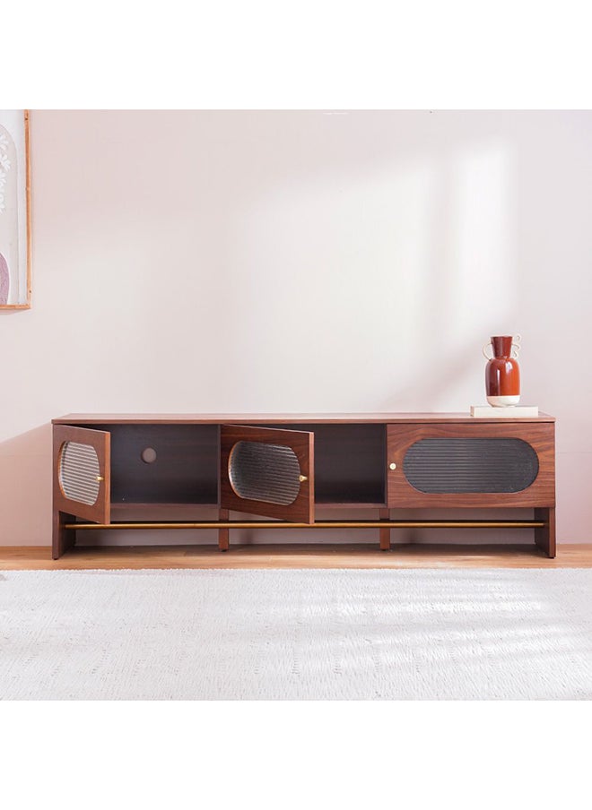 DANUBE HOME Azeron TV Unit For Up To 75 Inches TV Entertainment Modern Design Wall Unit Furniture Wooden TV Stand for Living Room TV Unit Rack L 180x44x50 cm  Brown  - Image 3