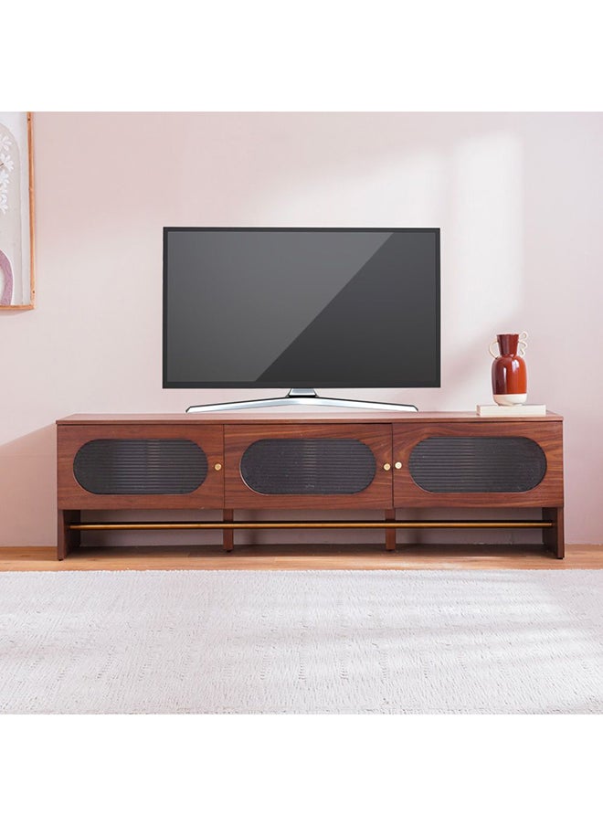 DANUBE HOME Azeron TV Unit For Up To 75 Inches TV Entertainment Modern Design Wall Unit Furniture Wooden TV Stand for Living Room TV Unit Rack L 180x44x50 cm  Brown  - Image 1