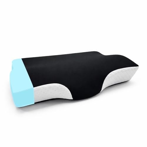 Sleepsia Cervical Pillow for Neck Pain & Shoulder Pain Relief | 1-Year Warranty| Orthopedic Memory Foam Pillow, Cervical Pillow, Spondylitis-Ortho Neck Support Medical Pillow (Black/White, Pack of 1) - Image 1