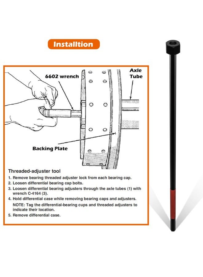 Sunluway 6602 Differential Bearing Preload Wrench Compatible with Chrysler/Dodge Vehicles with 7-1/4, 8-1/4, 8-3/4, and 9-1/4 Rear Axles, Replacement for Miller C-4164，OTC 6602 - Image 5