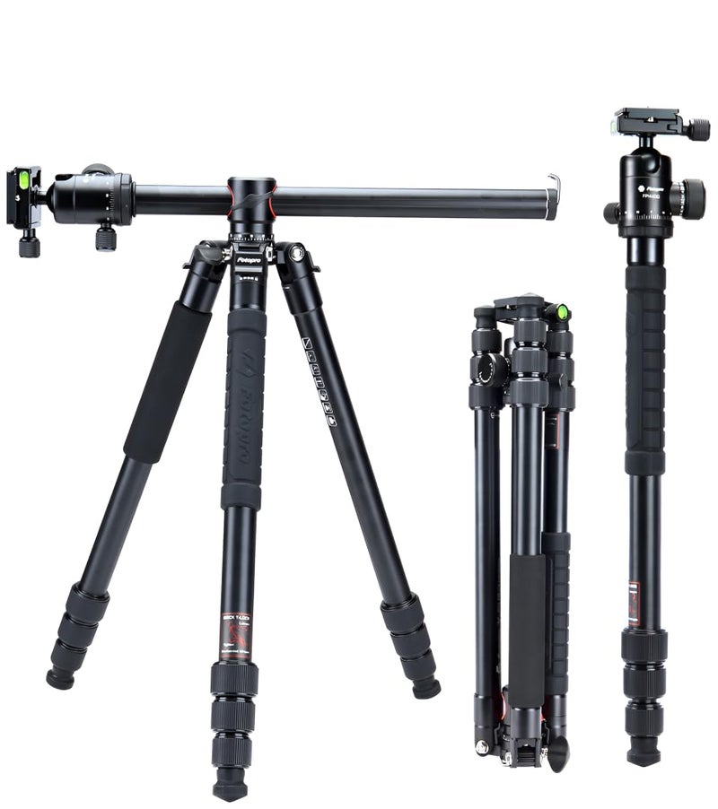 Fotopro X-GO HR Chameleon E2 158CM/62.4 inch Aluminum Tripod & Monopod with 360° Horizontal, FPH-55QS Ball Head, 4-Section Adjustment, 5kg Max Load, Compatible with DSLR Camera, Dv - Image 1
