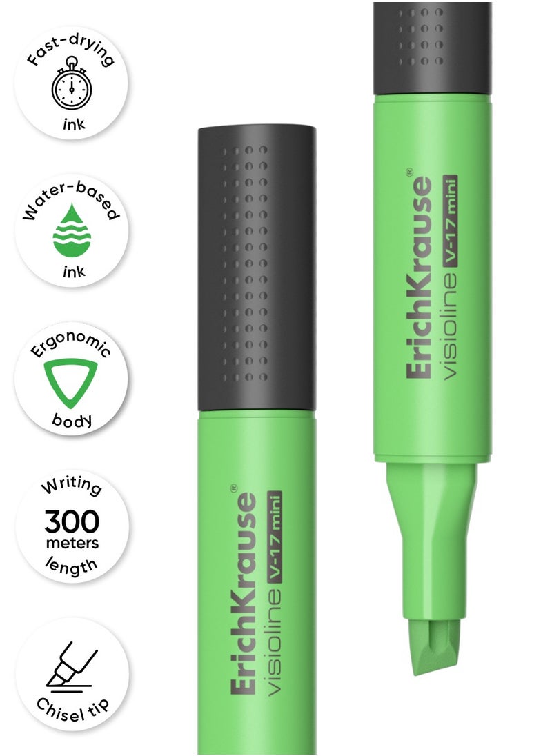 ErichKrause Highlighter Visioline V-17 Mini, colors: yellow, green, pink, orange (pouch 4 pcs.)  - Image 2
