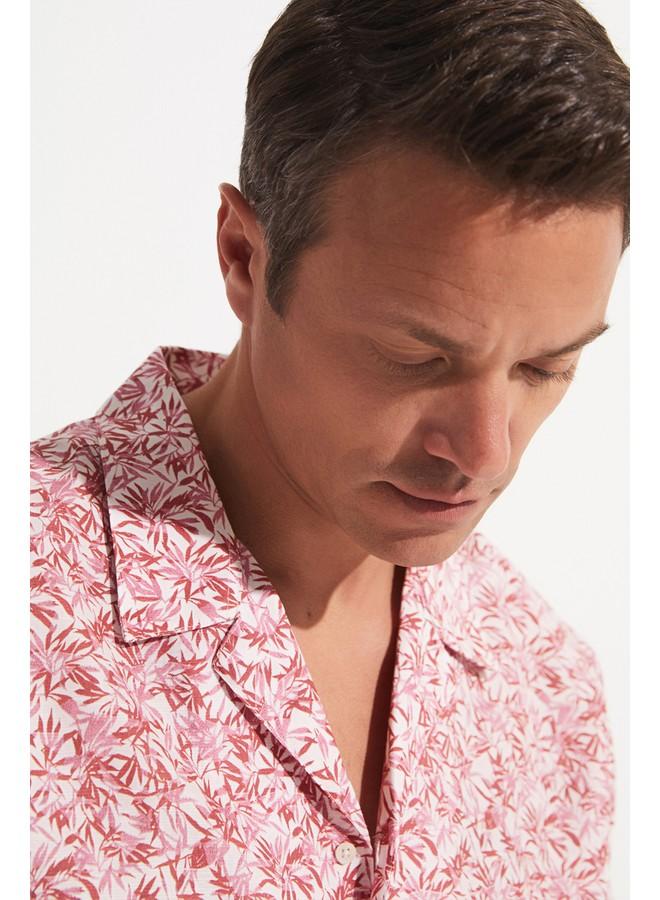 جون قميص رجالي بأكمام قصيرة بنقوش حصرية لشهر يونيو أبيض - أحمر - Image 3