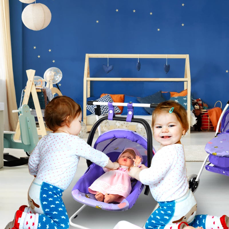 Anivia Doll Bed Furniture 2 Function Toy, Doll Bed and Doll Swings Together for 18 inches Baby Dolls, Baby Doll Crib with Bottom Tray - Image 3