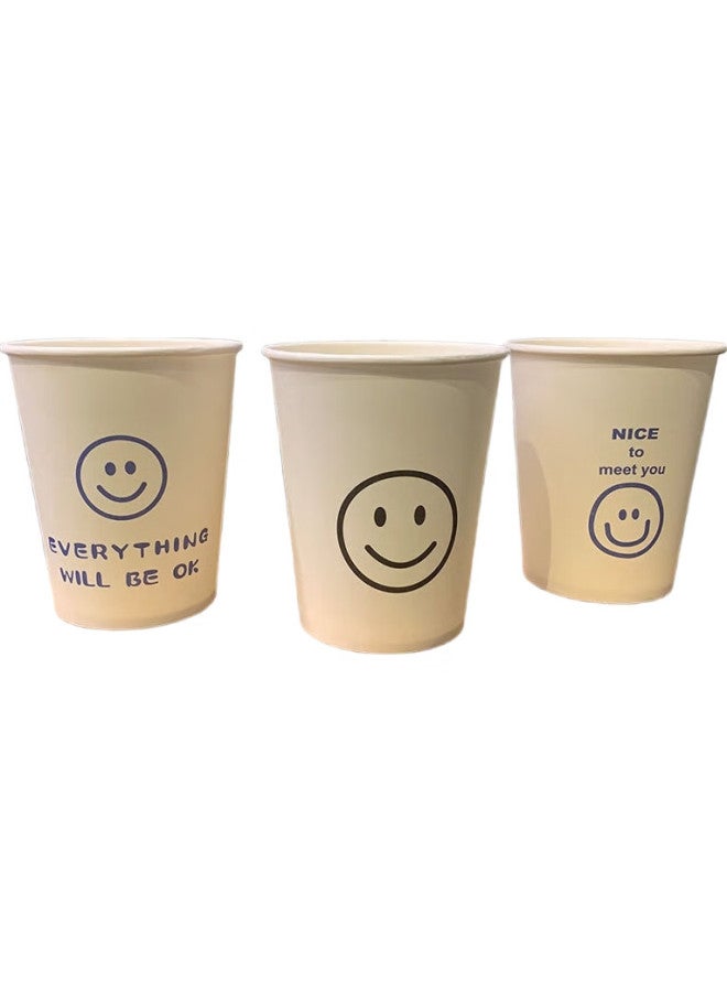 Pinyu Disposable Cups, Thick Paper Cups, 250Ml*100 Pieces, Creative Water Cups, For Office, Business Reception, Home Use, Anti-Scalding Cups - Image 1