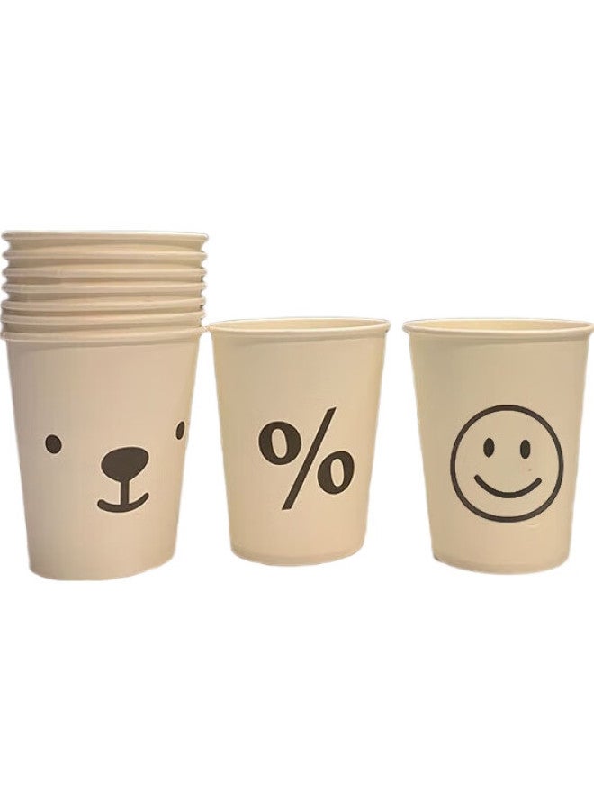 Pinyu Disposable Cups, Thick Paper Cups, 250Ml*100 Pieces, Creative Water Cups, For Office, Business Reception, Home Use, Anti-Scalding Cups - Image 2