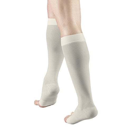 Truform Sheer Compression Stockings, 15-20 mmHg, Women's Knee High Length, Open Toe, 20 Denier, Ivory, Medium - Image 5