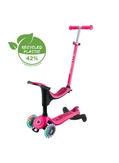 GLOBBER Globber Go Up Sporty Lights 360 Degree 3-wheel Kick Scooter in Fuschia  - Image 2