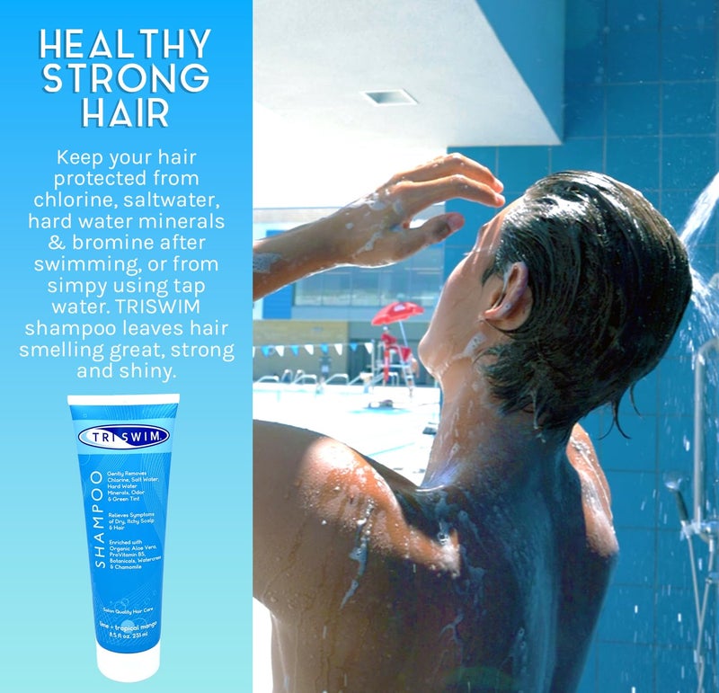 TRISWIM Chlorine Removal Shampoo 8.5oz | Removes Chlorine, Bromine, Hard Water Minerals & Saltwater| Hydrates & Restores Hair | Safe for Color-Treated Hair | Lime + Tropical Mango Scent - Image 4