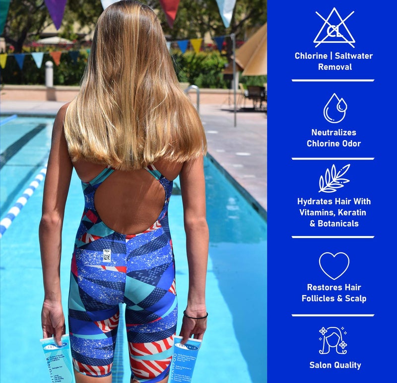 TRISWIM Chlorine Removal Shampoo 8.5oz | Removes Chlorine, Bromine, Hard Water Minerals & Saltwater| Hydrates & Restores Hair | Safe for Color-Treated Hair | Lime + Tropical Mango Scent - Image 2