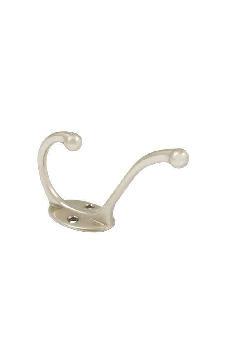 Metal Hat And Coat Hook Wall Hanger, Silver  - Image 2