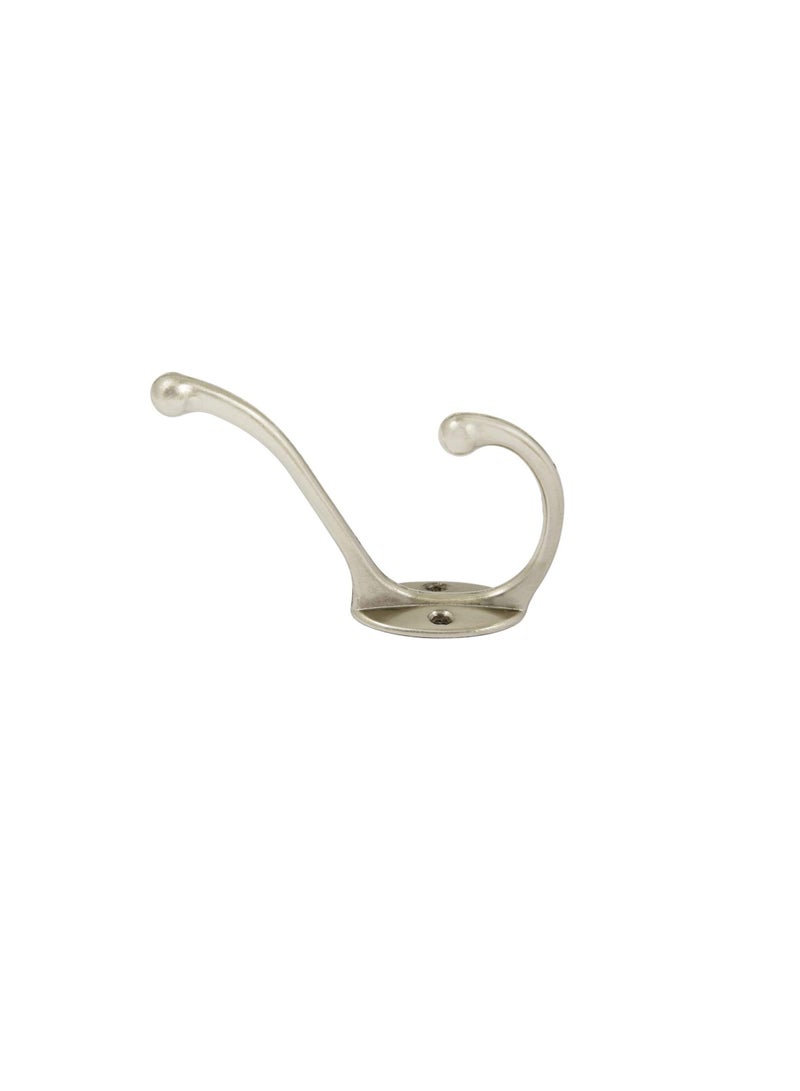 Metal Hat And Coat Hook Wall Hanger, Silver  - Image 1