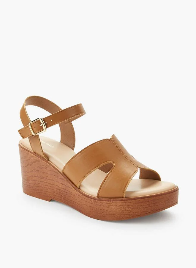 Surestep Women Light Weight Ankle Strap Wedge Heel Sandals