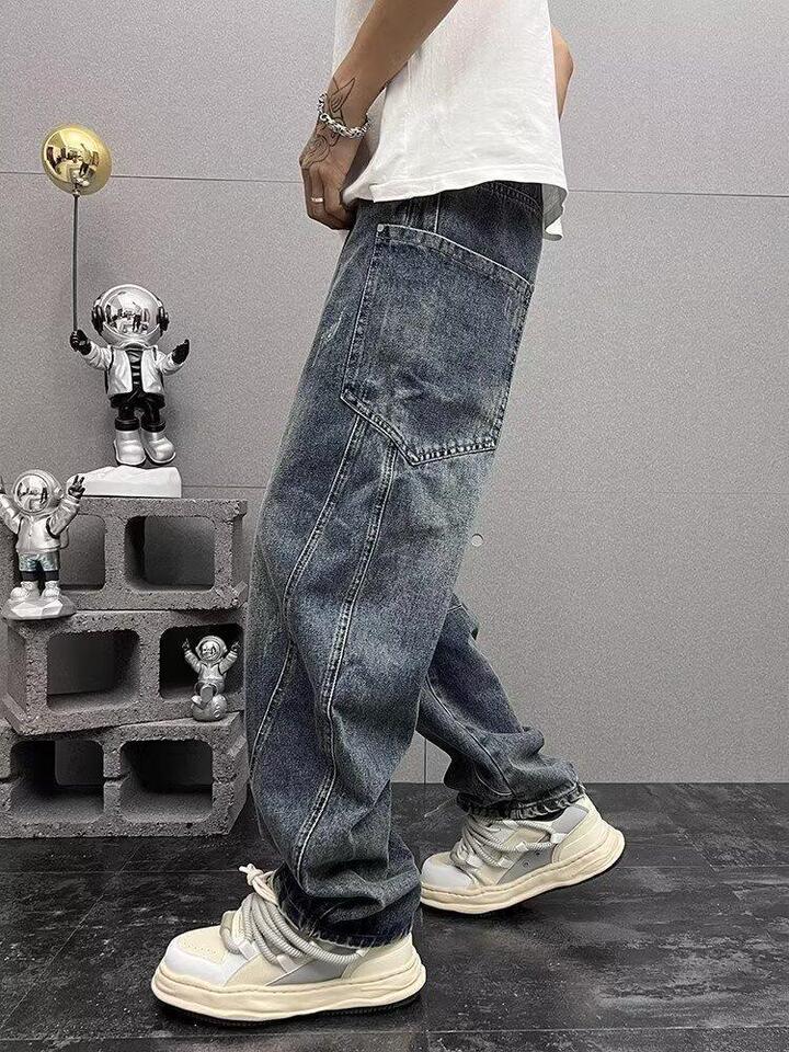 Unisex Classic Denim Jeans Loose Fit Daily Outdoor Wear - Image 5