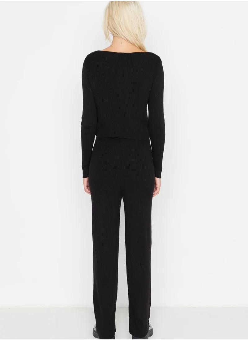 trendyol Tie Detail Crop Top & Pants Set