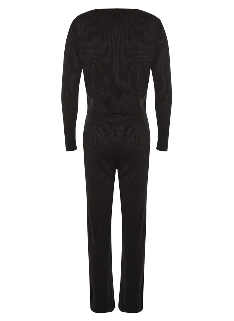 trendyol Tie Detail Crop Top & Pants Set