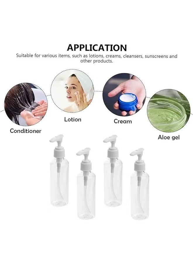 Generic 4 Pieces Transparent Travel Bottles Pump Bottle Lotion Dispenser Bottle Plastic Foamer Bottle Clear Pump Dispenser Mini Travel Pump Bottle for Cleaning Cosmetics Packaging Shampoo (White 50 ml)  - Image 3