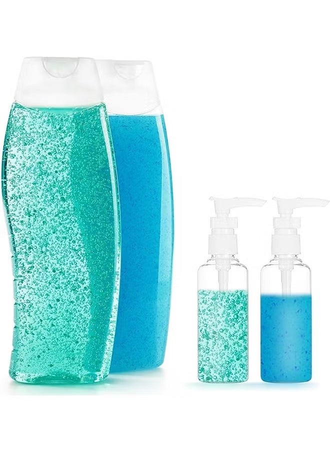 Generic 4 Pieces Transparent Travel Bottles Pump Bottle Lotion Dispenser Bottle Plastic Foamer Bottle Clear Pump Dispenser Mini Travel Pump Bottle for Cleaning Cosmetics Packaging Shampoo (White 50 ml)  - Image 4
