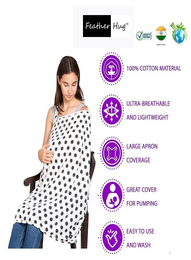 Feather Hug غطاء الرضاعة الطبيعية الفاخر من فيذر هاغ® - مئزر رضاعة للأم، غطاء رضاعة قطني مطاطي للأم، غطاء رضاعة طبيعي قابل للتهوية (دلماسي) - Image 3