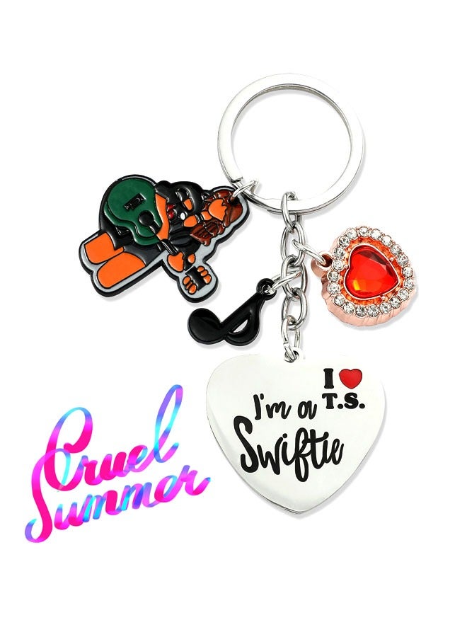 سويفت تايلور سويفت مستوحاة من سلسلة المفاتيح ، سويفت مجموعة مجوهرات عشاق الموسيقى مروحة هدية ، المغني مستوحاة من سلسلة المفاتيح عشاق الموسيقى ايراس جولة هدية - Image 1