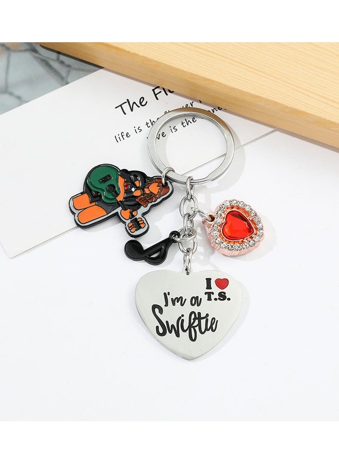 سويفت تايلور سويفت مستوحاة من سلسلة المفاتيح ، سويفت مجموعة مجوهرات عشاق الموسيقى مروحة هدية ، المغني مستوحاة من سلسلة المفاتيح عشاق الموسيقى ايراس جولة هدية - Image 5