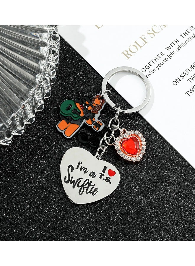 سويفت تايلور سويفت مستوحاة من سلسلة المفاتيح ، سويفت مجموعة مجوهرات عشاق الموسيقى مروحة هدية ، المغني مستوحاة من سلسلة المفاتيح عشاق الموسيقى ايراس جولة هدية - Image 2