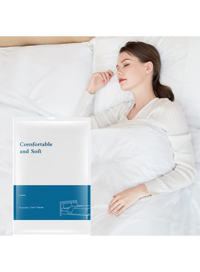 كيلا طقم أغطية سرير للسفر للاستخدام مرة واحدة، 4 قطع جاهزة للاستخدام للاستخدام مرة واحدة، أغطية سرير محمولة للاستخدام مرة واحدة للسفر، أغطية سرير للاستخدام مرة واحدة للسفر، أغطية سفر للفنادق، رحلات عمل - Image 1