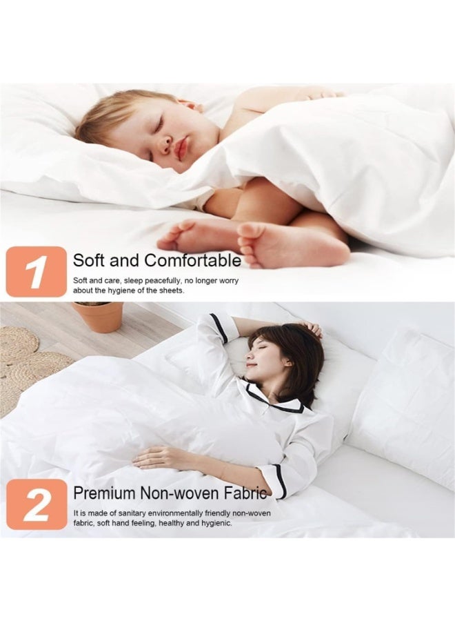 كيلا طقم أغطية سرير للسفر للاستخدام مرة واحدة، 4 قطع جاهزة للاستخدام للاستخدام مرة واحدة، أغطية سرير محمولة للاستخدام مرة واحدة للسفر، أغطية سرير للاستخدام مرة واحدة للسفر، أغطية سفر للفنادق، رحلات عمل - Image 4