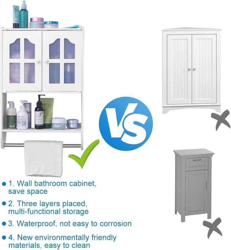 TPGP Bathroom Wall Mounted Cabinet - Waterproof Towel Storage for Kitchen, Toilet, and Living Room - Image 3