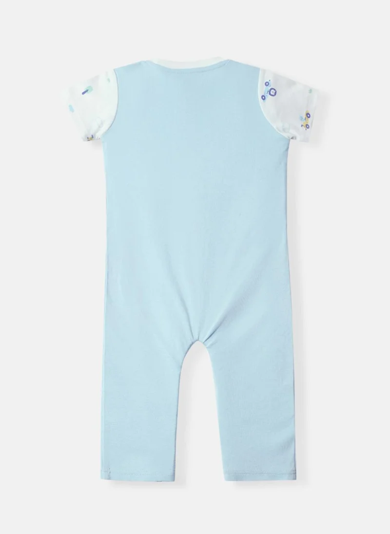 Nautinati Nautinati's Infants' Cotton Interlock Printed Bodysuit With Attached Waistcoat