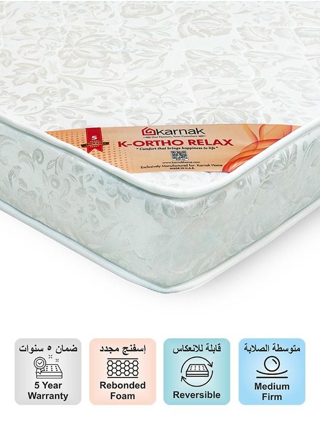 KARNAK K-Ortho Relax Medical Rebonded Foam Mattress (Medium Firm Feel) Reversible Mattress | 5 Years Warranty (Super King - W180 x L200cm, Thickness 20cm)  - Image 2