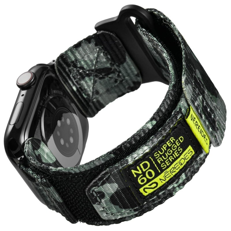 Nereides Compatible with Apple Watch Series 11 Band Series 10/9/8/7/6/5/4/SE/SE2/SE3/Ultra 3/2/1, Nylon Sports Strap with Woven Design for 49mm/46mm/45mm/44mm (L, Green Came) - Image 1