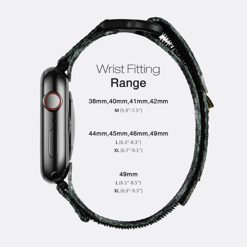 Nereides Compatible with Apple Watch Series 11 Band Series 10/9/8/7/6/5/4/SE/SE2/SE3/Ultra 3/2/1, Nylon Sports Strap with Woven Design for 49mm/46mm/45mm/44mm (L, Green Came) - Image 5