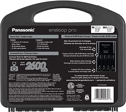 eneloop Panasonic K-KJ17KHC82A eneloop pro High Capacity Power Pack, 8AA, 2AAA, with Advanced Individual Battery Charger and Plastic Storage Case - Image 2