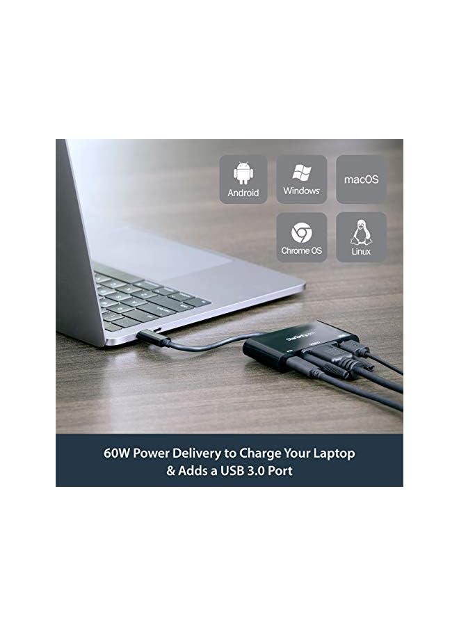 StarTech Usb-C Vga Multiport Adapter - Usb-A Port - With Power Delivery (Usb Pd) - Usb C Adapter Converter - Usb C Dongle (Cdp2Vgauacp) - Image 4