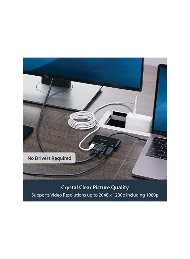 StarTech Usb-C Vga Multiport Adapter - Usb-A Port - With Power Delivery (Usb Pd) - Usb C Adapter Converter - Usb C Dongle (Cdp2Vgauacp) - Image 3