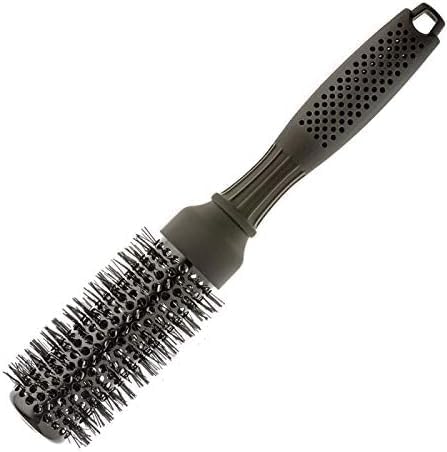 Head Jog Light 127 33mm Radial Hair Brush Brush Black Cushion Thermal Coated Heat Resistant Nylon Bristle Brush For Blow Drying Straightening Ideal For Long Thick Wavy Hair Extensions