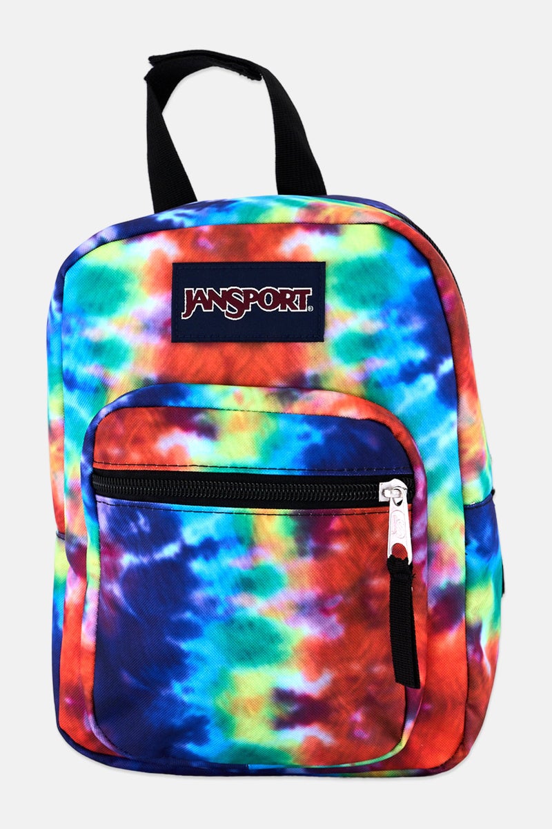 JANSPORT حقيبة غسيل بتصميم تداخل الألوان للرجال 25 سم ارتفاع × 18 سم طول × 12 سم عرض، مجموعة حمراء - Image 1