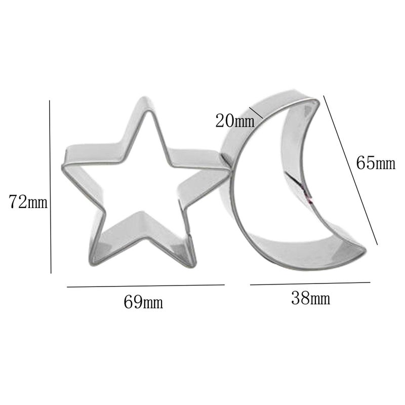 WOTOY Stars And Moon Biscuit Cake Night Sky Theme Cutting Mold - Stainless Steel - Image 3