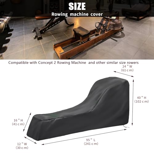 Andacar Rowing Machine Cover, Cover for Hydrow Rowing Machine Waterproof Rower Cover Dustproof Fitness Equipment Protective Cover - Image 3