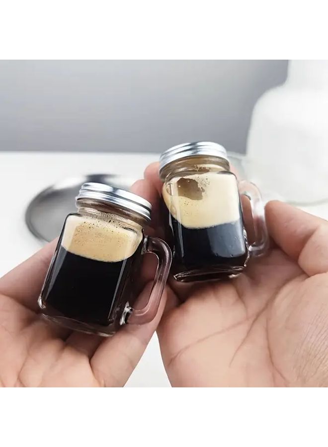 6 Pieces Mini Handle Italian Coffee Glasses Portable Travel Mug Espresso Camping Cup Set - Image 3